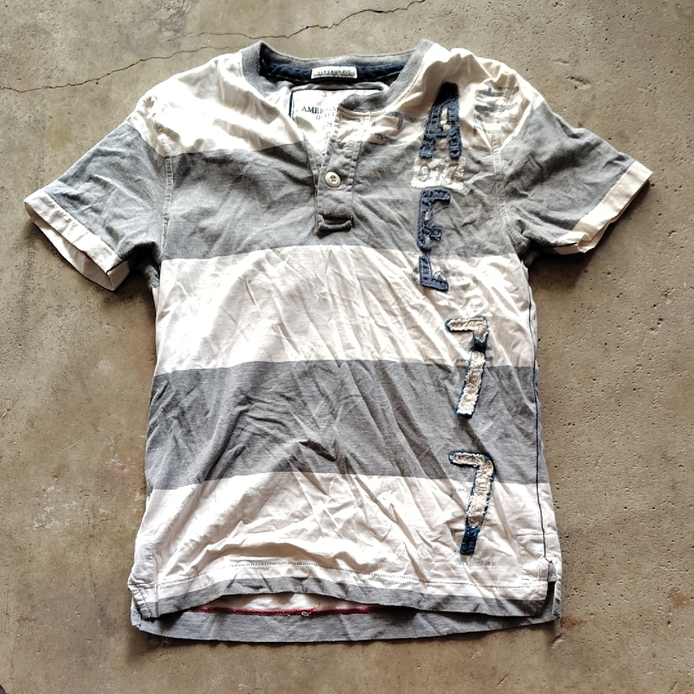 Gray And White Block Tee